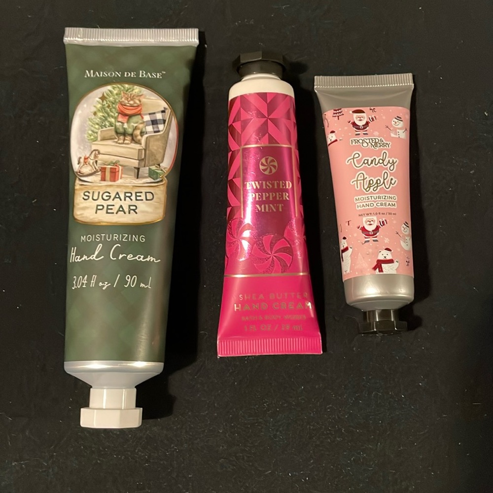 Hand cream bath and body works and Maison de base